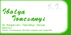 ibolya tomcsanyi business card