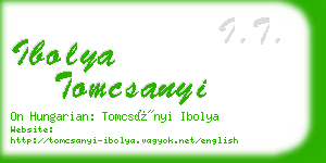 ibolya tomcsanyi business card